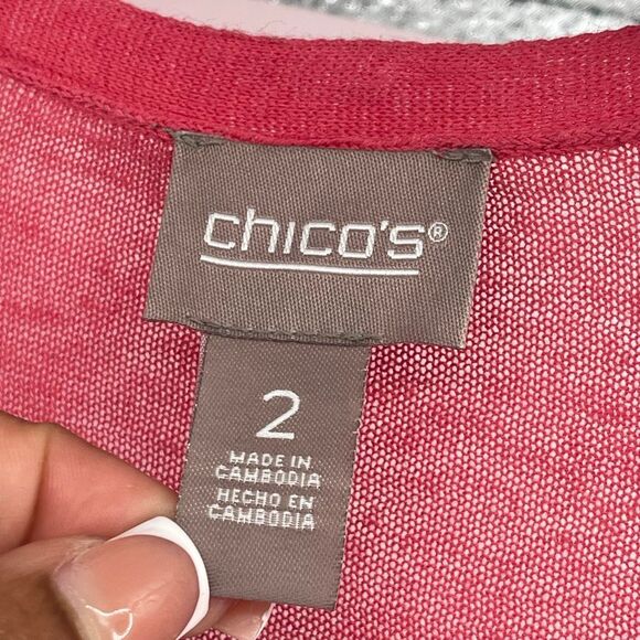 Chico’s Yelena Convertible Open Front Tie Cardigan Sweater Size 2, Large, NWT - Picture 6 of 11